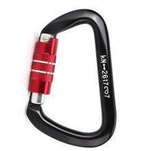 Mousqueton d'escalade 26 kN en alliage d'aluminium noir Pro