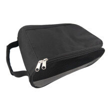 Golf Shoe Bag with Water Resistant Material, Travel Sneaker Carrier with Mesh Ventilation, Gray Zip Closure Design