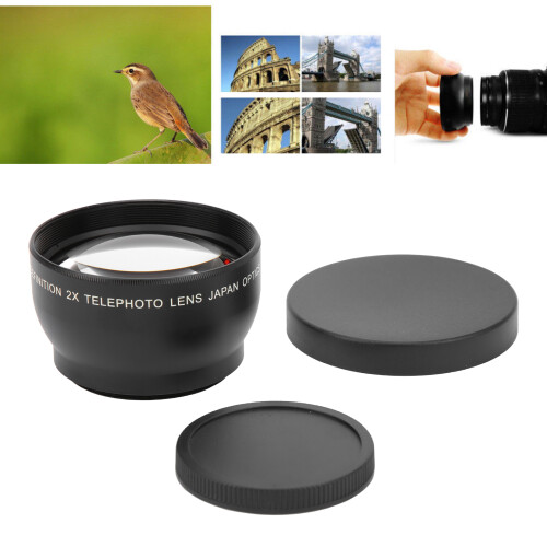 Objectif téléobjectif 2x noir pour objectifs de 49 mm