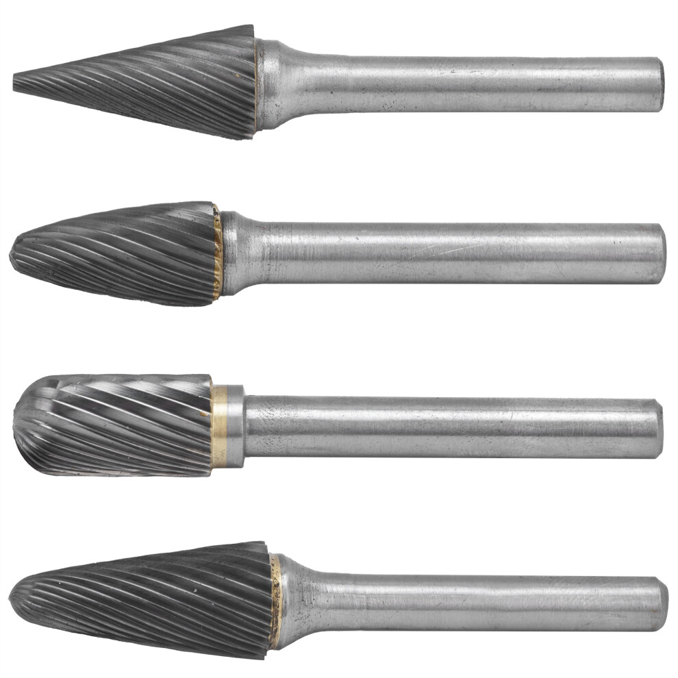 4Pcs Tungsten Steel Carbide Burr Set 12Mm Durable Durable 7891340482990