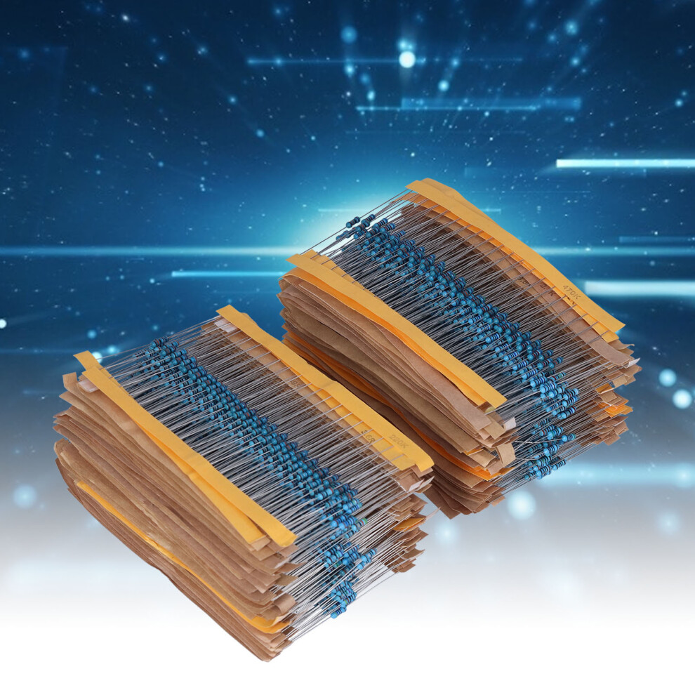 Resistor Assortment 2600Pcs Metal Film 1Î©-3Mî© 1/4W Electronic Components Kit 8431340483345