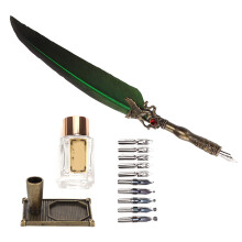Set di penne a piuma 30,7x12,2x4,1 cm Nero-Verde