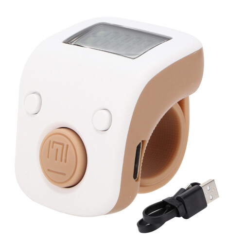 Streamlined Ergonomic Digital Beads Counter for Meditation - White 1