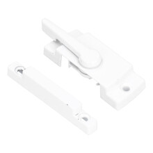 Square Zinc Alloy White Sash Lock for Sliding Windows, Rustproof & Sturdy