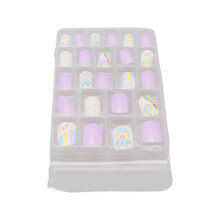 24 Stück Kinder Selbstklebende Künstliche Nägel, Sicher, Sanft, Interessant, Stylisch, DIY, Kinder Vollnagel, Selbstklebende Nägel 0040-CM4