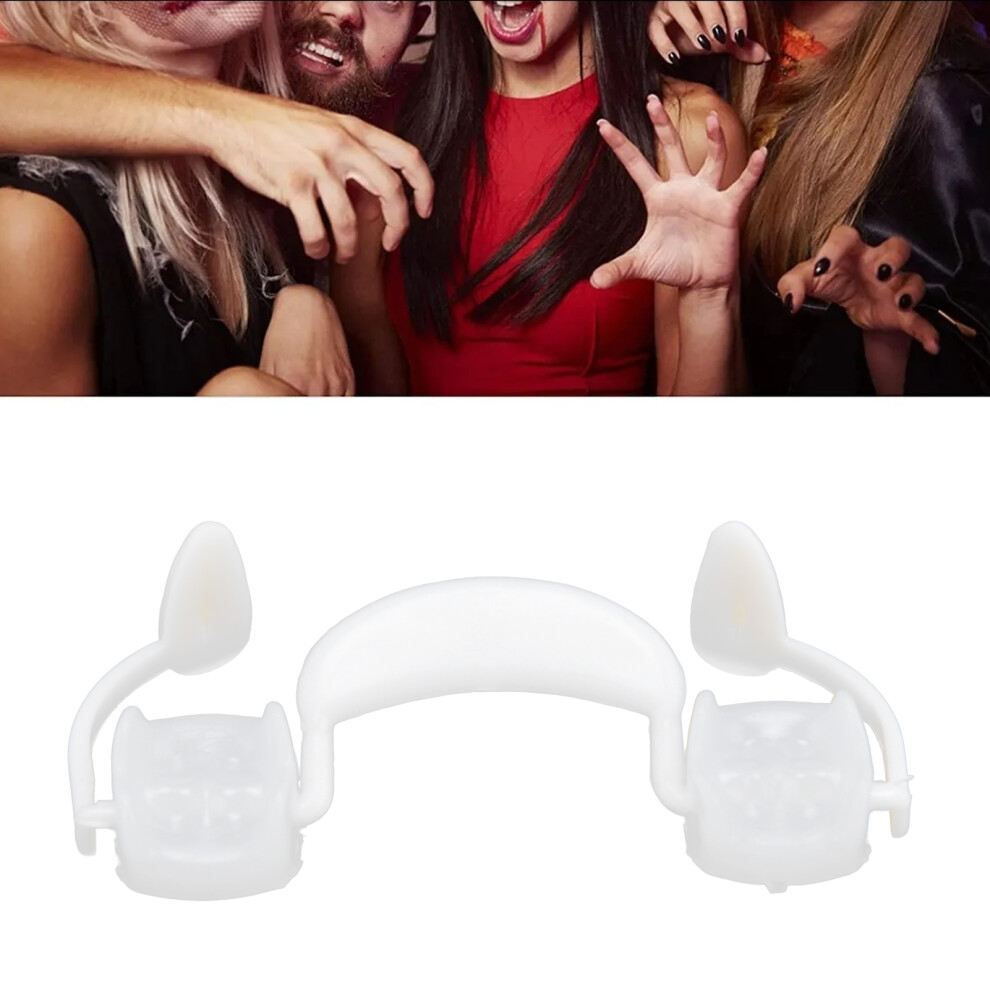 Retractable Vampire Fangs Soft Silicone Dentures for Halloween Cosplay