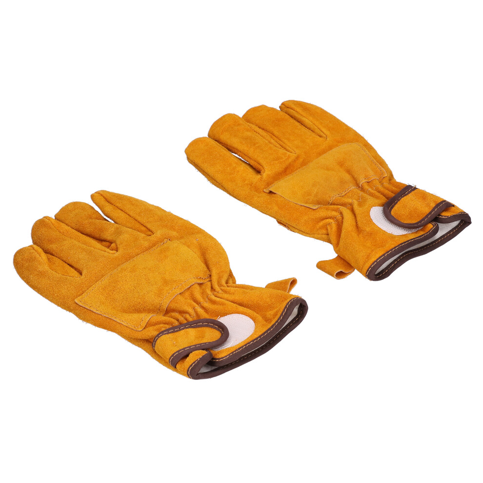 Antiscald Fire-Resistant Gloves 25.5X11cm For Bbq & Welding, Yellow 9301340488963