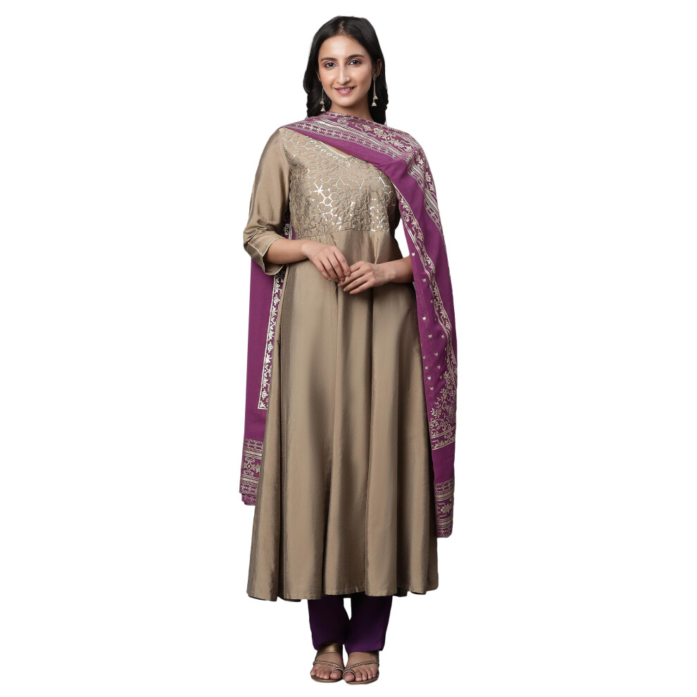 Aurelia Women Majesty Purple Floral Printed Polyester Dupatta Free Size-image-OPC-PJKGS6Y-NEW