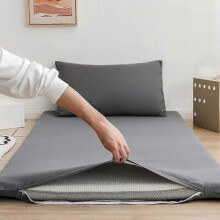 (100*190cm,grey)WOSTAR 360 Fully Enclosed with Zipper Mattress Protector Cover Couple/student Single Double Bed Sheet Protection Pad King Size
