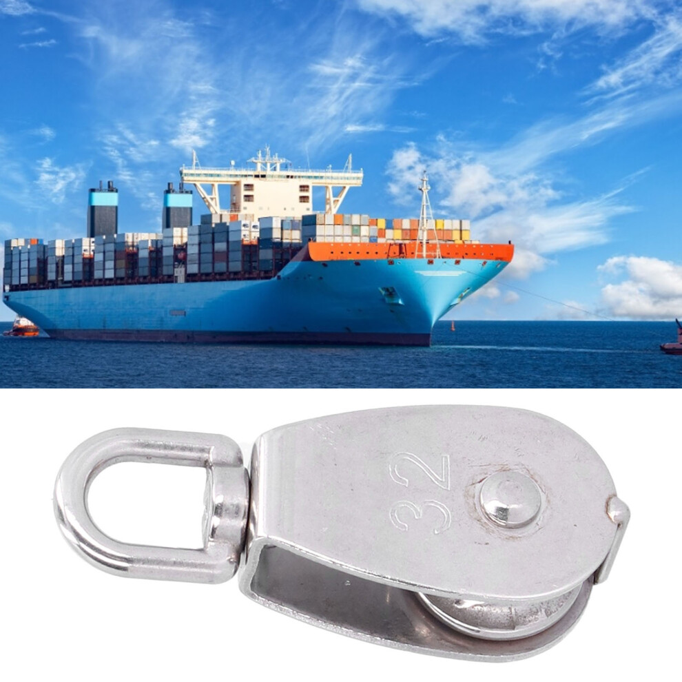 Marine Grade 1.3In 250Kg Pulley Block Swivel 316 Stainless Steel 9491340490896