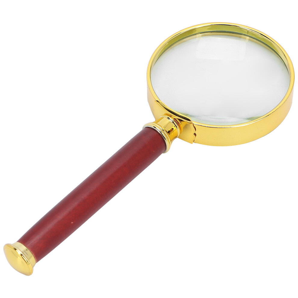Large 10X Magnifying Glass with Wooden Handle for Books & Crafts
