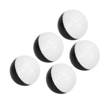 5 Stück Golf-Sport-Trainingsbälle, 2-Farben-Set, Golf-Putt-Übungskugeln, Doppelwandige Golf-Geschenkball, für Zuhause und Hotel, Schwarz un