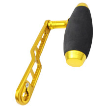 Fishing Reel Aluminum Alloy Baitcasting Reel with Handle, Gold Color, Strong Locking Mechanism, Durable Fishing Accessory