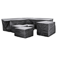 EZBreathe Malta 9 Seat Twin Stool Furniture Set Cover in Black