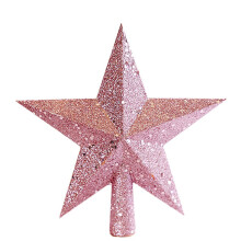 Christmas Tree Topper Sequin Star Decoration 19.5cm Pink for Holiday Home Decor and Festive Tree Styling