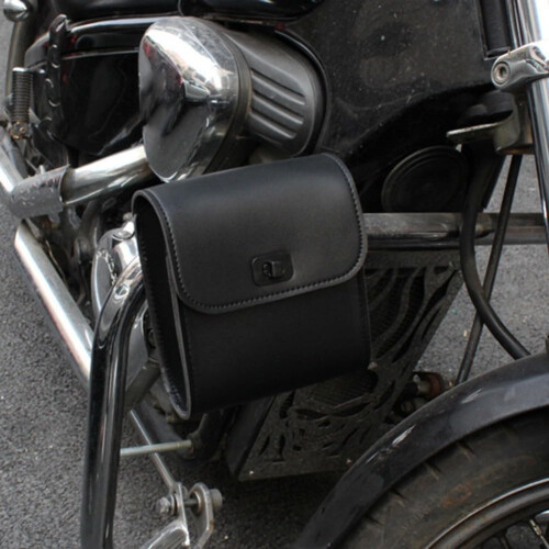 Motorcycle Bicycle Handlebar Bag Heavy Duty PVC Construction for Everyday Use Black Waterproof Storage Solution 1