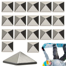 Non-Slip Snowboard Stomp Pads Pack of 18, Self-Adhesive Pyramid Spikes Grip Pads for Winter Skiing, Silver