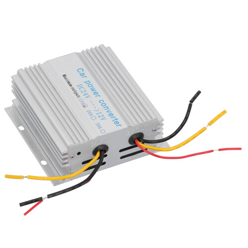 Convertitore da 24 V a 12 V, 15 A, in metallo, sottile, colore argento 1