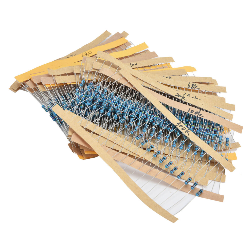 600Pcs Metal Film Resistors Assortment 10Î©-1Mî© 1/4W, 1% 6921340496251