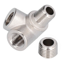 Équerre latérale à 4 sorties en laiton 12x12x12x13mm