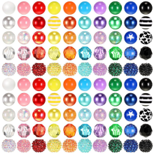 100 stuks 20 mm kralen voor pennen, strass-bubblegum kralen sleutelhangers, doe-het-zelf knutselpen sieraden maken