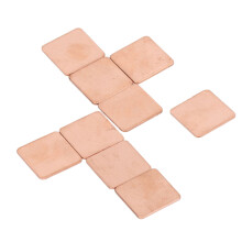 100 Stück reiner Kupfer Kühlkörper ohne Grate Rote Kupferplatte Kühler Wärmesenke Wärmeleitpad Abstandshalter für Handy PC 20x20x1mm/0,79x0