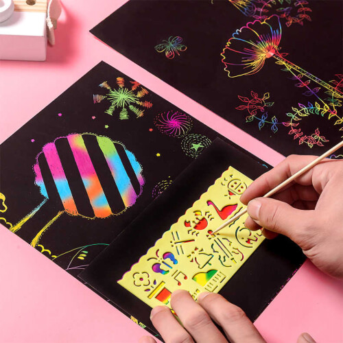 Ensemble de papier à gratter Rainbow Magic, 50 pièces (13x19cm)