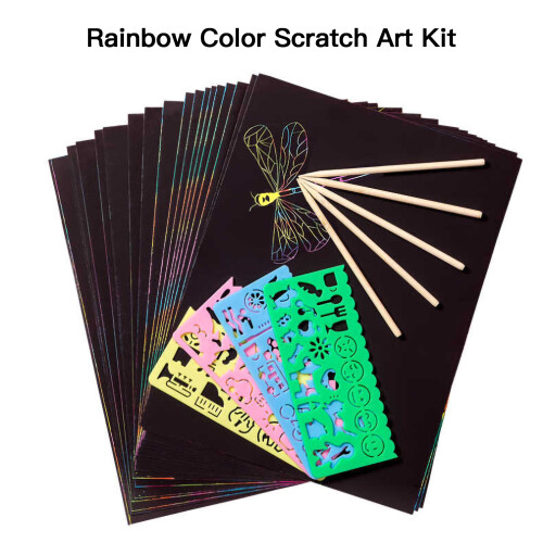 Ensemble de papier à gratter Rainbow Magic, 50 pièces (13x19cm) 2