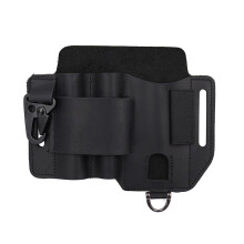 Tool Holster - Black Leather Multi-Tool Sheath with Pen Holder, Belt Pocket Organizer for Tools and Accessories