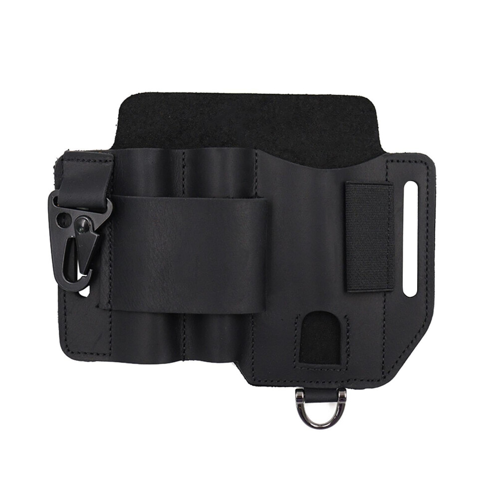 Tool Holster - Black Leather Multi-Tool Sheath With Pen Holder, Belt Pocket Organizer For Tools And Accessories 6947110092591