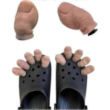 (10Pcs, with hair) Billy's Big Toe Crocs Charm With Hair 3d Funny Toe Shoe Charms Diy Personalized Shoe Decoration For Women Men Children(EPB17)