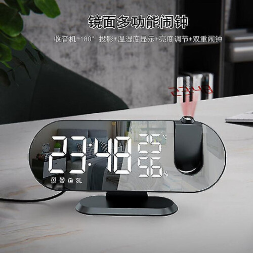 Multi Function Led Mirror Radio Digital Bedside Alarm Clock Temperatur 1