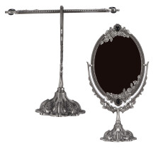 Miroir vintage Ă deux faces en alliage de zinc, 19,5 cm, petit