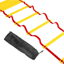 Football Training Ladder 6 Meters Red Agility Ladder with 12 Knots for Balance and Speed Training Outdoor Use