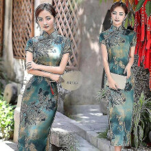 (2,XXXL)2021 Womenamp;39;s Wear Qipao Short Sleeve Satin Fashionable 2020