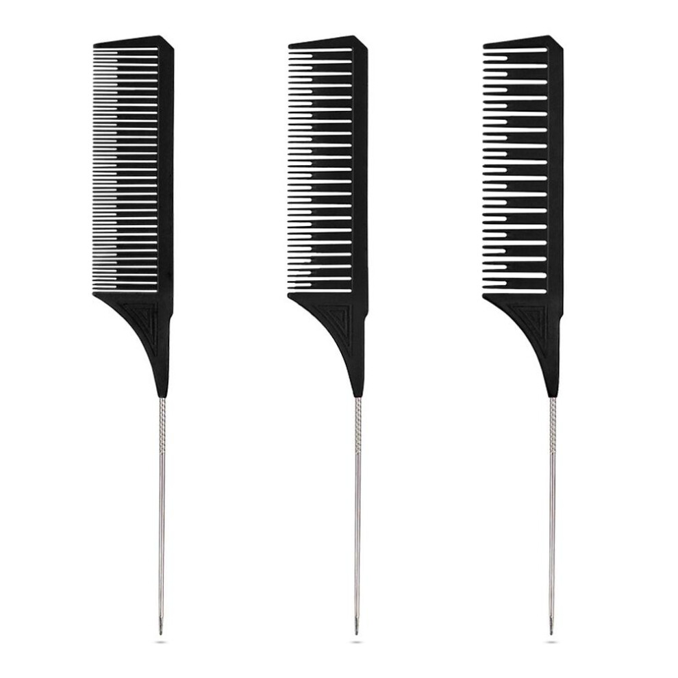 Unisex Black Nylon Hair Comb For Dyeing & Styling 25X3.5cm Salon Barbershop
