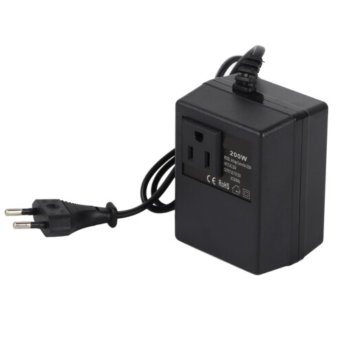 Reiseadapter mit Spannungswandler 200W ABS 1