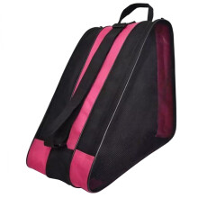 Breathable Oxford Fabric Roller Skate Bag with Shoulder Strap and Carry Handle for Roller and Ice Skates in Pink