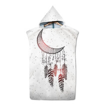 Poncho Towel Dream Catcher Surf Poncho with Hood 75x110cm Microfiber Bath Towel for Teens and Adults