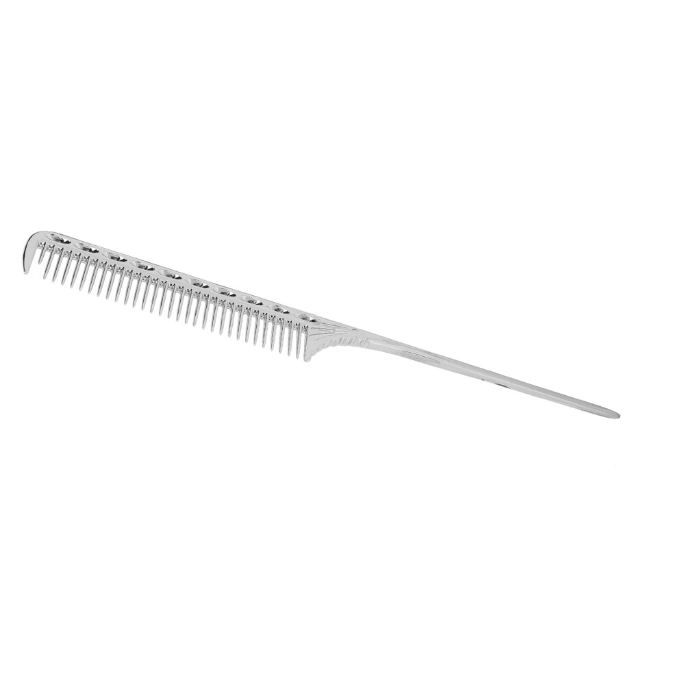 Unisex Silver Professional Rat Tail Hair Comb Salon Styling Comb Aluminum Metal