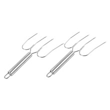 Turkey Lifter Portable Steak Spindle Roasting Forks Set of 2, Heavy-Duty Stainless Steel for Easy Grilling and Carving