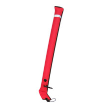 Dive Surface Marker Buoy Red with Viewing Window and 2.5 cm Valve for Outdoor Water Sports and Signal Tube