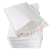 Self-Adhesive Bubble Envelopes Pack of 50, 4 cm Wide Seal, 12 x 18 cm White Shipping Mailers