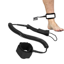 Black Ankle Leash for Paddle Board Safety Surfing Rope 10ft for Flatwater Use