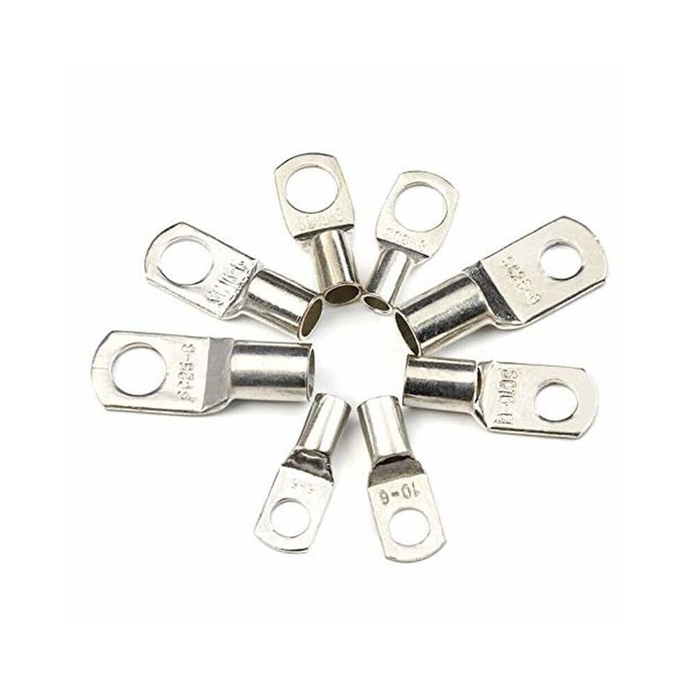 70Pcs Copper Lug Ring Wire Connectors For Welding Cable Crimp Sc25-6 Sc16-8 Sc16-6 Sc10-8 Sc10-6 Sc6-8 Sc6-6 Heavy Duty 6276012426907