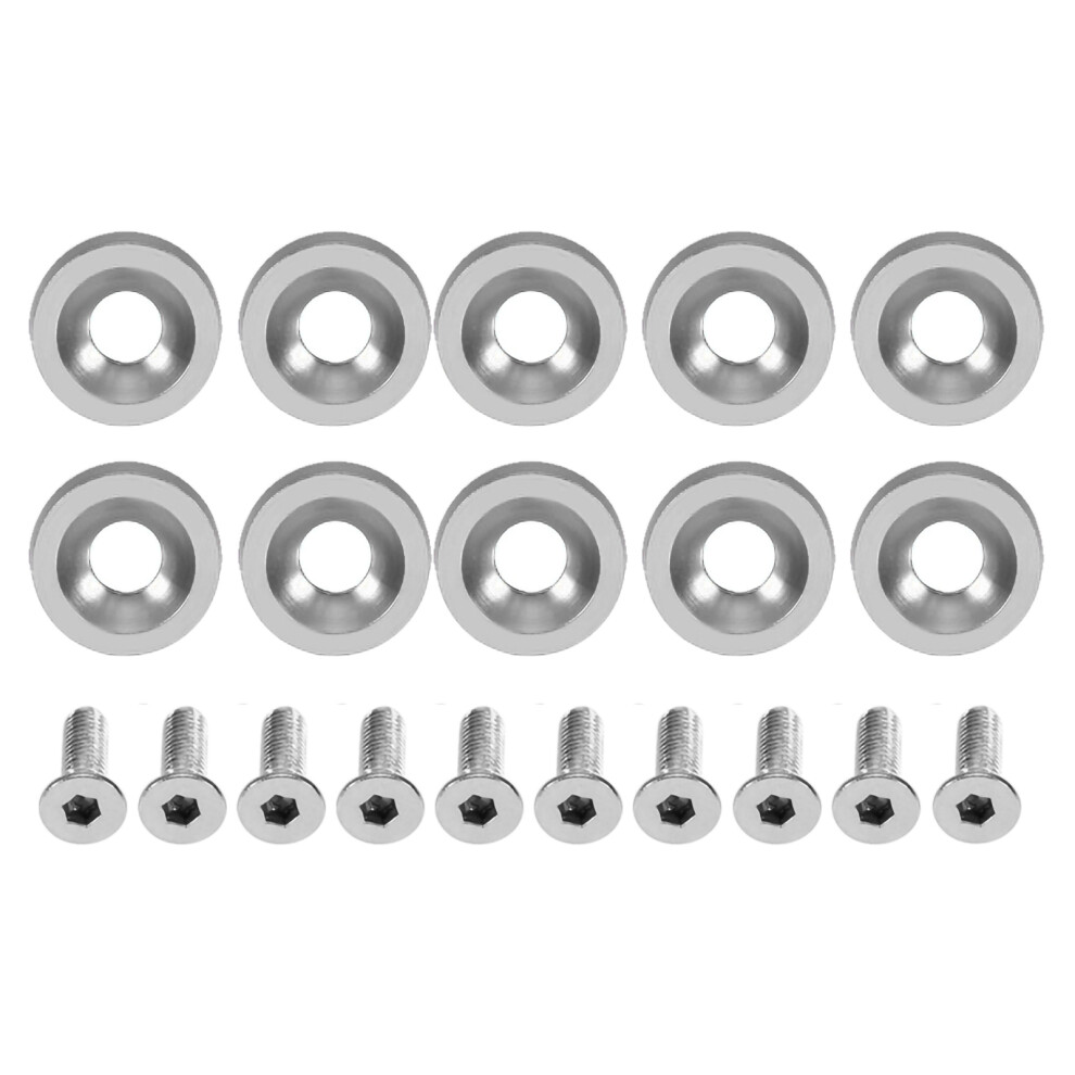 Silver Car Refitting M6 Gasket Screws For License Plate Frames 8761340522844