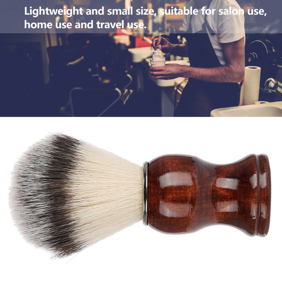 Cream Portable Wooden Men Beard Brush For Shaving And Travel, 105Mm