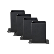 Heavy Duty 4x4 Post Base Brackets for Wooden Posts, Durable Deck Flanges for Porch, Railing, Fence Gate Support (Pack of 4)