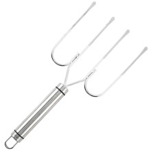 Household Turkey Lifter BBQ Fork 12-Inch Stainless Steel Barbecue Tool for Grilling and Roasting Turkey