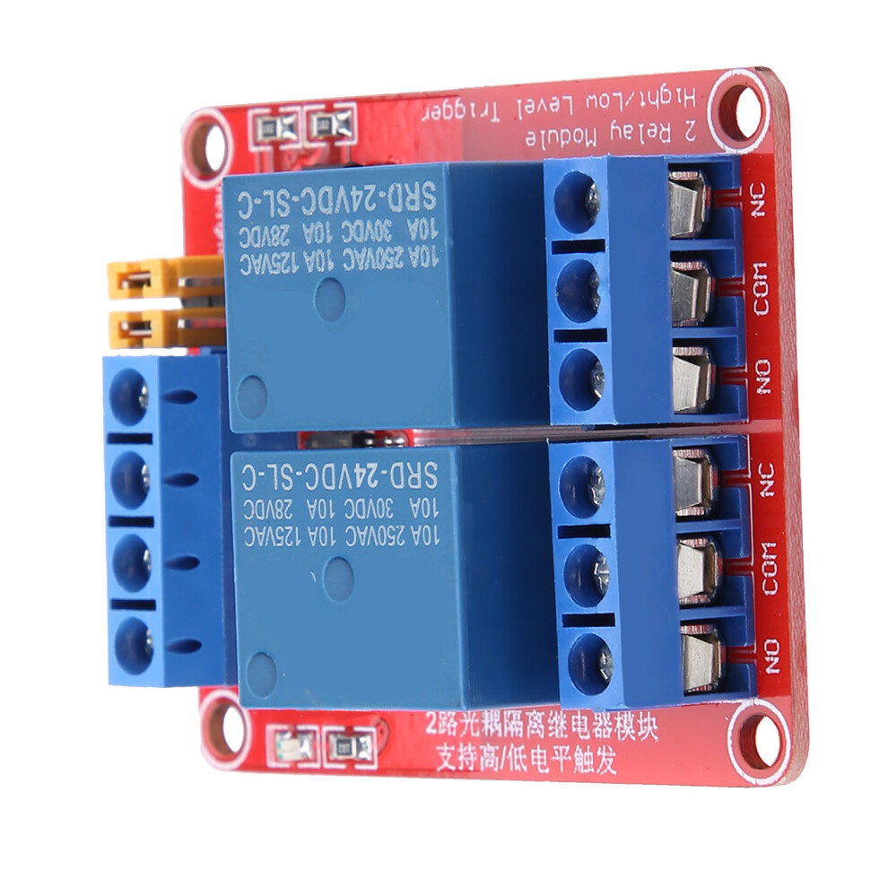 Reliable 24V 2 Channel Relay Module With Optocoupler Isolation 8431340531466